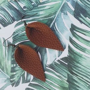 Leather Leaf Earrings